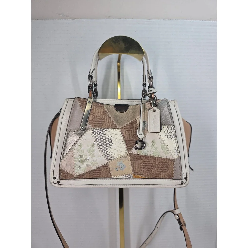 Coach Mini Dreamer 21 Patchwork Signature Canvas Leather Satchel Bag A1992-88884
